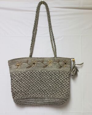 Women's No Brand Name Sage Woven  Hobo Bohemian Summer Handbag PO- Good
